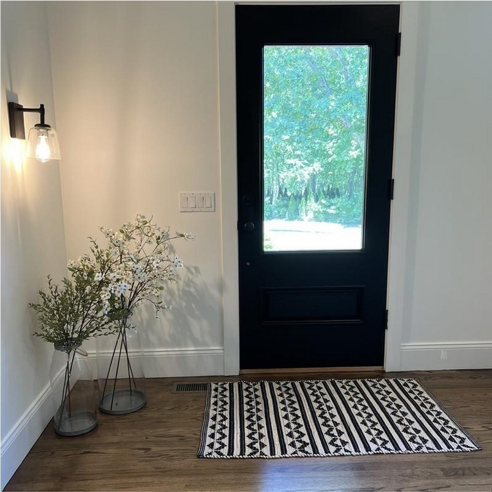 NWT Black and Cream Striped Geometric Rug - Home Accents - Picture 5 of 7